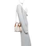 Cotton Linen Calfskin Micro Bale Bag Natural Warm Tan