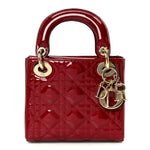 Patent Cannage Mini Lady Dior Red