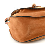 Suede Braided Medium Hudson Double Carry Shoulder Bag Caramel