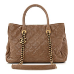 Glazed Caviar Quilted Small Shiva Tote Beige