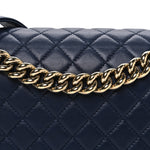 Lambskin Quilted New Medium Boy Flap Dark Navy Blue