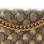 GG Supreme Monogram Bees Medium Padlock Shoulder Bag Beige Oro Black