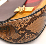Snakeskin Drew Shoulder Bag Brown Multicolor