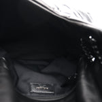 Lambskin Quilted Monogram Monochrome Medium Loulou Puffer Chain Satchel Black