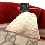 Soft GG Supreme Monogram Web Bosco Patch Small Crossbody Tote Beige Malva Hibiscus Red