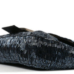 Satin Beaded Baguette Blue Brown