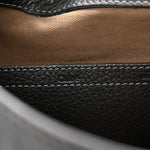 Grained Calfskin Medium Marcie Saddle Bag Black