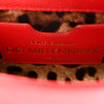Lizard Embossed Crystal Embellished DG Millennials Mini Crossbody Bag Red