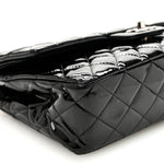 Patent Quilted Medium Double Flap Black