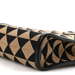 Jacquard Saffiano Triangolo Symbole Embroidered Mini Tote Black Corda
