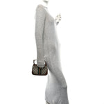 GG Supreme Monogram Azalea Calfskin Web Mini Jackie 1961 Hobo Beige Ebony Brown Sugar