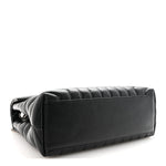 Calfskin Y Quilted Monogram Medium Loulou Chain Satchel Black