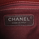 Shiny Goatskin Quilted Small Double Carry Waist Chain Flap Burgundy