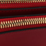 Grained Calfskin Milla Double Crossbody Bag Ruby Red