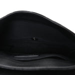 Calfskin Quilted Casual Pocket Messenger Flap Black