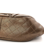 Metallic Caviar Half Moon Large Flap Bronze