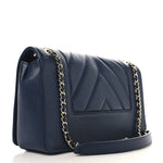 Sheepskin Chevron Quilted Medium Vintage Mademoiselle Flap Navy