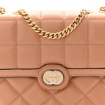 Calfskin Quilted Small Deco Shoulder Bag Camelia