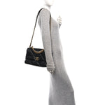 Goatskin Quilted Large Chanel 19 Flap Black