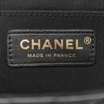 Calfskin Chevron Quilted Small Statement Flap Black