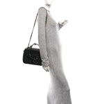 Caviar Quilted Large CC Filigree Vanity Case Black