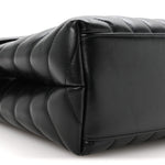 Calfskin Y Quilted Monogram Medium Loulou Chain Satchel Black