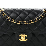 Caviar Quilted Small Double Flap Black
