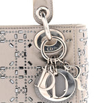 Satin Crystal Cannage Mini Lady Dior Gray