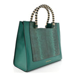 Snakeskin Medium Serpenti Top Handle Tote Emerald