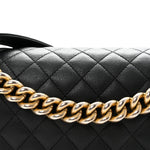 Calfskin Quilted New Medium Boy Flap Black