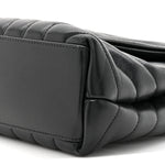 Calfskin Y Quilted Monogram Small Loulou Chain Satchel Black