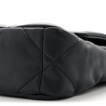 Goatskin Quilted Medium Chanel 19 Flap Navy Blue