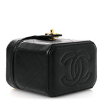 Lambskin Quilted Vanity Clutch With Chain Black