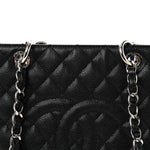 Caviar Quilted Grand Shopping Tote GST Black