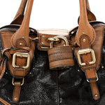 Patent Lambskin Medium Paddington Satchel Dark Brown