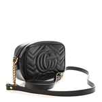 Calfskin Matelasse Mini GG Marmont Chain Shoulder Bag Black