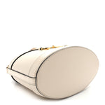 Monogram Textured Calfskin Horsebit 1955 Drawstring Bucket Bag Beige Mystic White