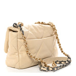 Lambskin Quilted Medium Chanel 19 Flap Beige