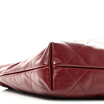 Shiny Calfskin Quilted Mini Chanel 22 Dark Burgundy