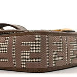 Wool Vitello King Houndstooth FF Embroidered Baguette Beige Moro
