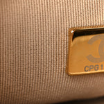 Shiny Calfskin Quilted Suede Goatskin Mini Messenger Beige