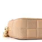 Lambskin Damier Quilt Troca MM Cashmere Beige