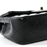 Lambskin Quilted Mini Rectangular Flap Black