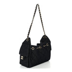 Denim Quilted Mini Chanel 25 Handbag Dark Blue