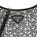 Satin Crystal Cleo Adjustable Strap Shoulder Bag Metal