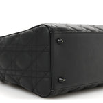 Ultra Matte Calfskin Cannage Medium Lady Dior Black