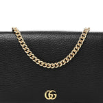 Calfskin Mini GG Marmont Chain Wallet Black