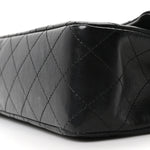 Lambskin Quilted Medium Double Flap Black
