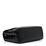 Calfskin Y Quilted Monogram Small Loulou Chain Satchel Black
