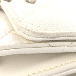 Caviar Quilted Enamel Coco Clutch With Chain White